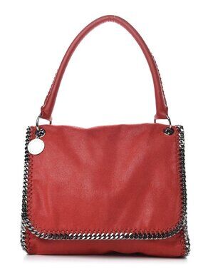 Stella McCartney Shaggy Deer Falabella Shoulder Bag Red